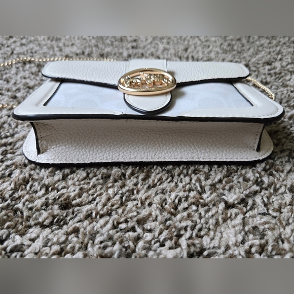 Coach Georgie Shoulder Bag Signature White Cream Light Pink - Picture 3 of 10